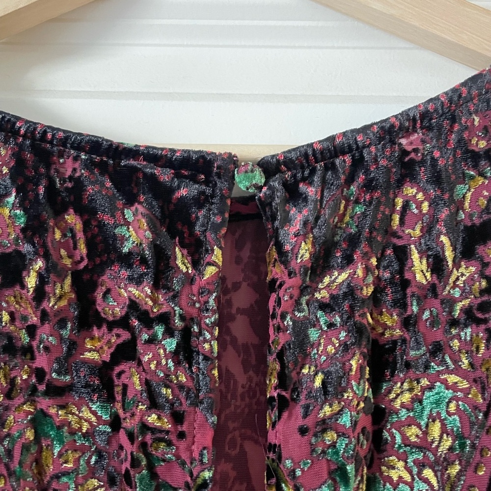 Free People Printed Velvet Dress Size Small - Picture 5 of 8
